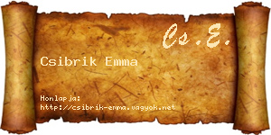 Csibrik Emma névjegykártya